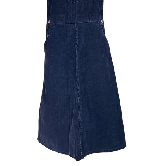 Vintage Madewell Blue Corduroy Overall Dress Womens Sz XS 80s Skater Cottage - Picture 11 of 16